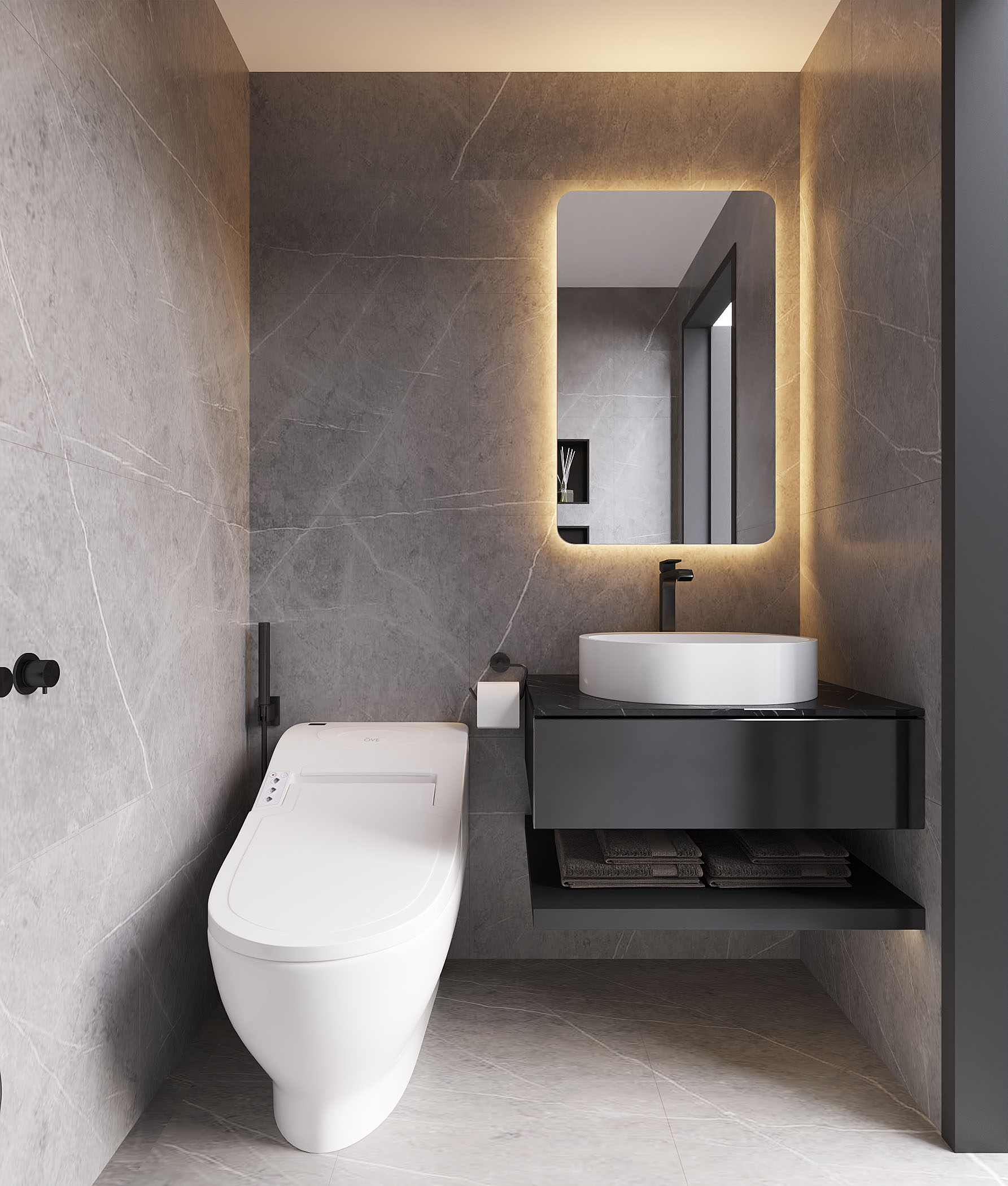 tht architects - Nhà chị Ngân Châu Đốc - WC phòng ngủ khách 01